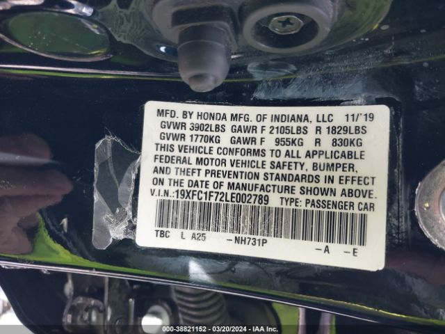 19XFC1F72LE002789 Honda Civic Ex-l