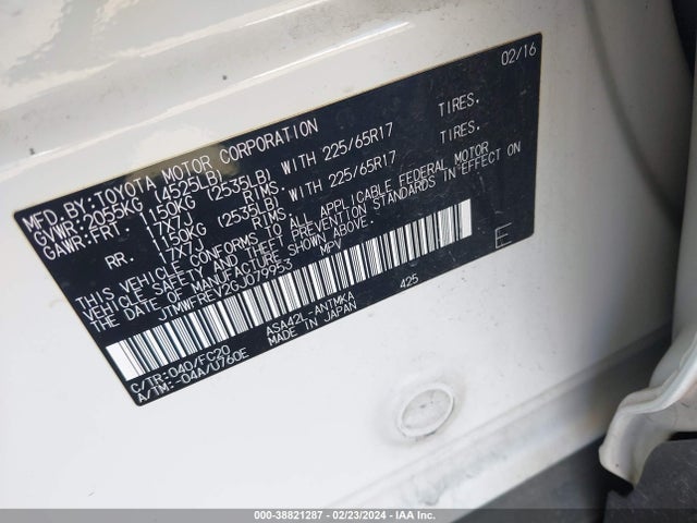 Toyota Rav4 Xle 2016 JTMWFREV2GJ079953 Image 9