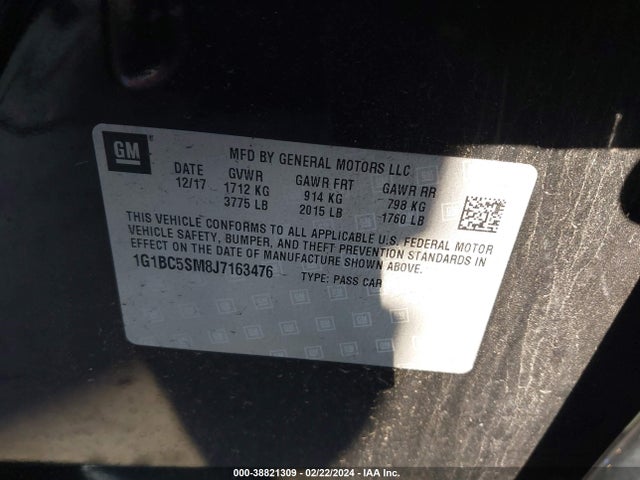Chevrolet Cruze Ls Auto 2018 1G1BC5SM8J7163476 Image 9