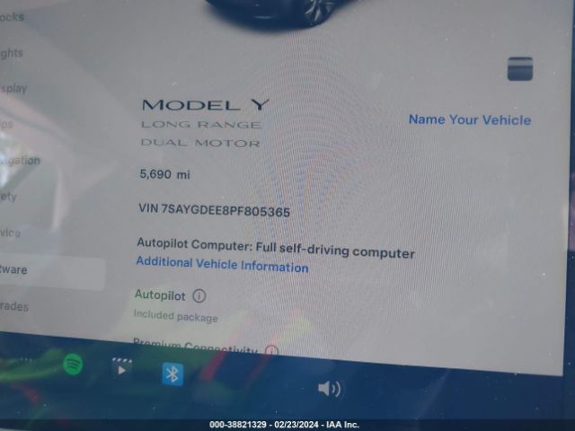 7SAYGDEE8PF805365 Tesla Model Y