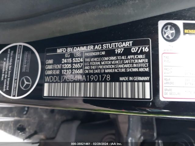 WDDLJ7GB4HA190178 Mercedes-Benz Amg Cls 63 S 4matic