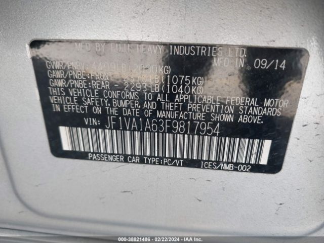 JF1VA1A63F9817954 Subaru WRX