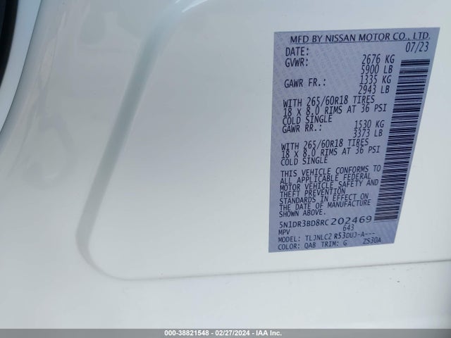 Nissan Pathfinder Rock Creek 4wd 2024 5N1DR3BD8RC202469 Image 9
