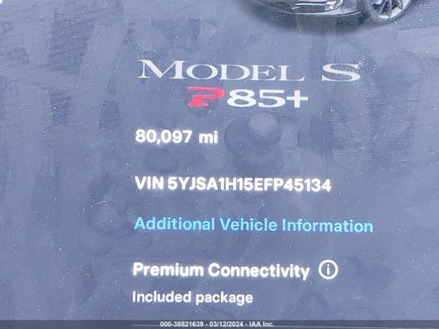 5YJSA1H15EFP45134 Tesla Model S P85