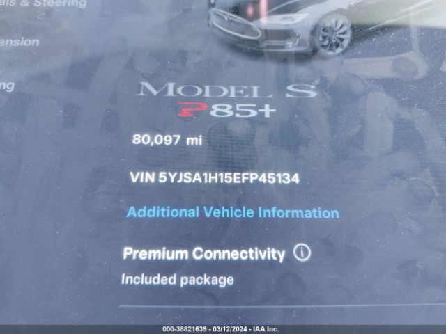 5YJSA1H15EFP45134 Tesla Model S P85