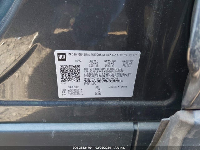 Chevrolet Equinox Awd Ls 2022 3GNAXSEVXNS197914 Image 9