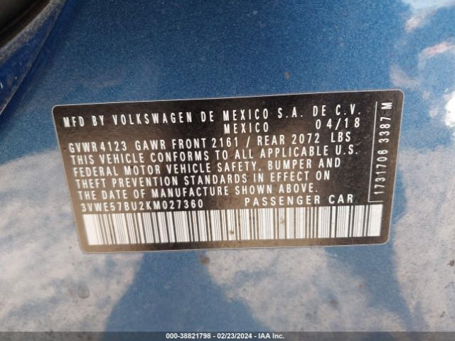3VWE57BU2KM027360 Volkswagen Jetta 1.4t Sel