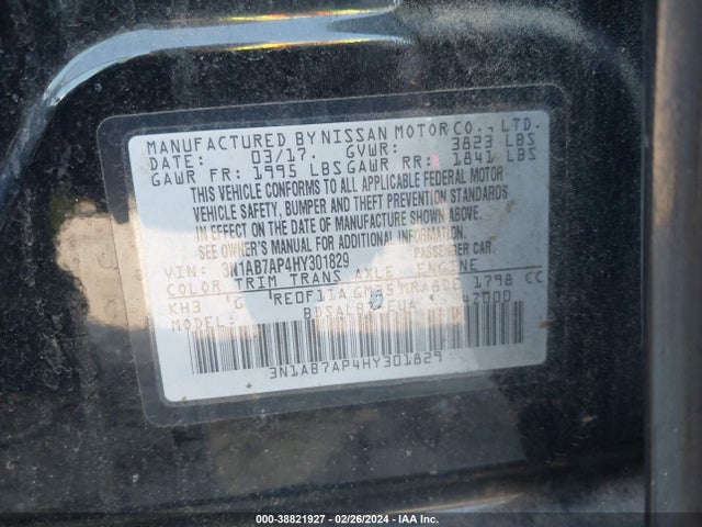 Nissan SENTRA S 2017 3N1AB7AP4HY301829 Image 9