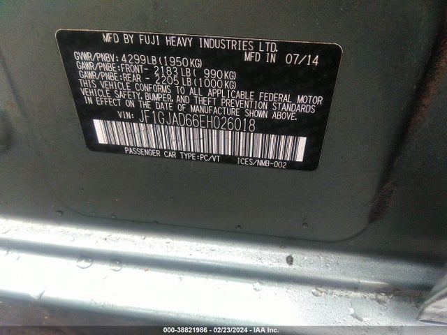 JF1GJAD66EH026018 Subaru Impreza 2.0i Premium
