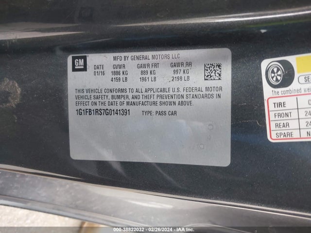 Chevrolet Camaro 1lt 2016 1G1FB1RS7G0141391 Image 9