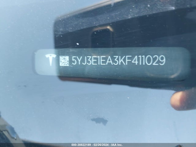 Tesla Model 3 Long Range/mid Range/standard Range/standard Range Plus 2019 5YJ3E1EA3KF411029 Image 9