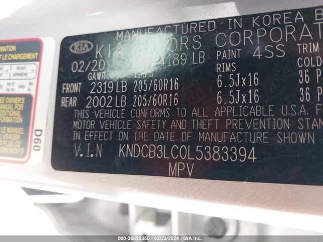 KIA Niro Lxs 2020 KNDCB3LC0L5383394 Image 9