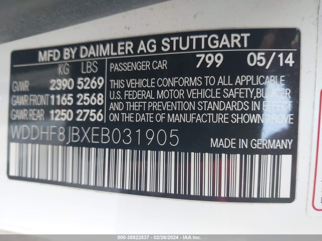 WDDHF8JBXEB031905 Mercedes-Benz E 350 4matic