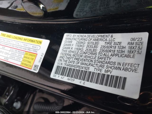 7FARS6H53PE041825 Honda Cr-v Hybrid Sport