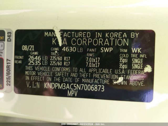 2022 KIA SPORTAGE KNDPM3AC5N7006873 Photo 8