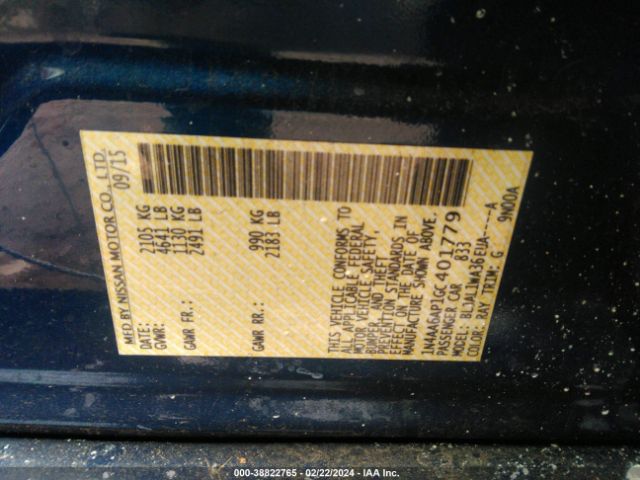 1N4AA6AP1GC401779 Nissan Maxima 3.5 Sr