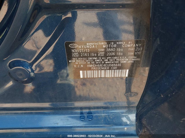 Hyundai ELANTRA SE 2014 KMHDH4AE4EU048446 Image 9