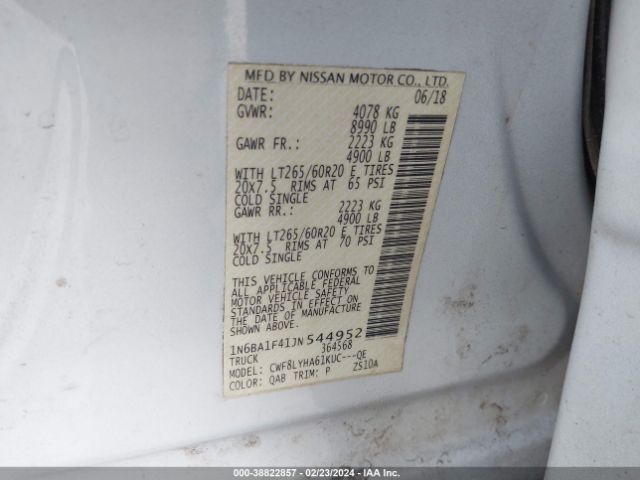 1N6BA1F41JN544952 Nissan Titan Xd Platinum Reserve Diesel