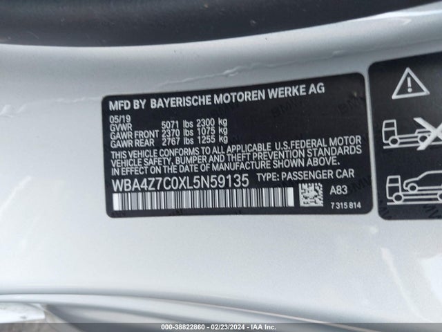 WBA4Z7C0XL5N59135 BMW 440i Xdrive