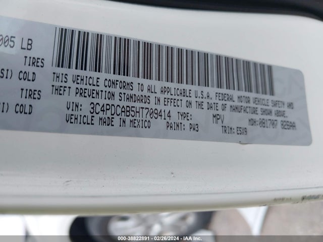 Dodge JOURNEY SE 2017 3C4PDCAB5HT709414 Image 9