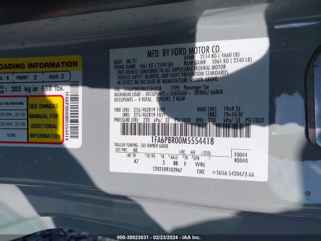 Ford Mustang Mach 1 Fastback 2021 1FA6P8R00M5554418 Image 9