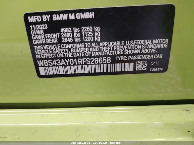 WBS43AY01RFS28658 BMW M3 Competition Xdrive