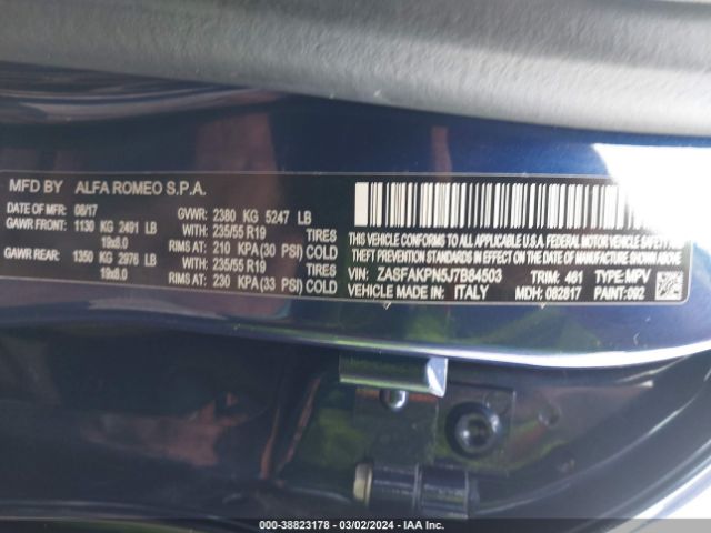 ZASFAKPN5J7B84503 Alfa Romeo Stelvio Sport Awd