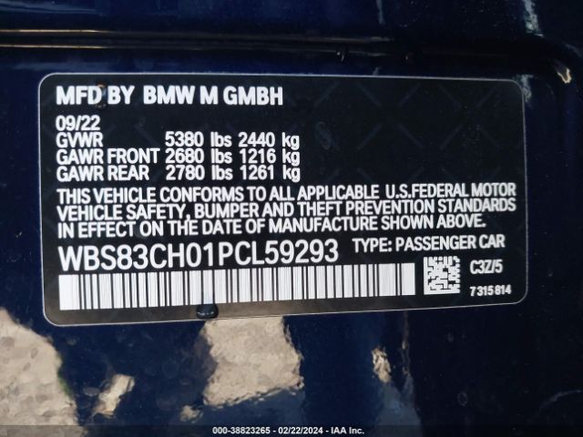 WBS83CH01PCL59293 BMW M5