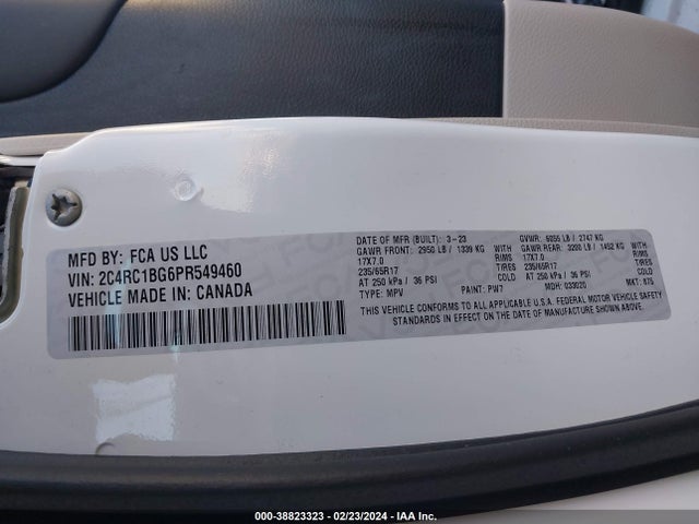 2C4RC1BG6PR549460 Chrysler Pacifica Touring L