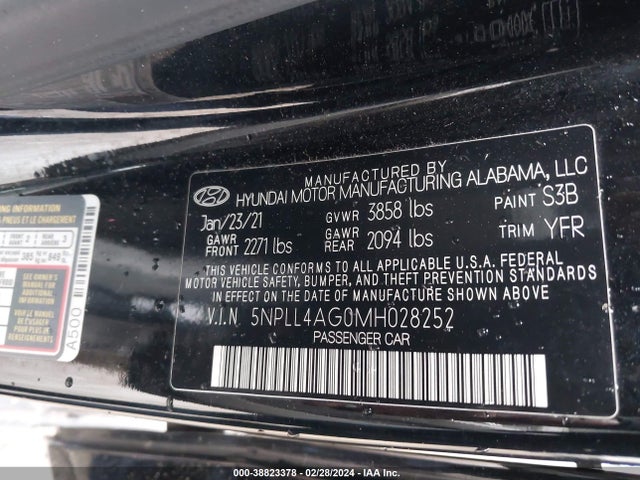 Hyundai ELANTRA SE 2021 5NPLL4AG0MH028252 Image 9
