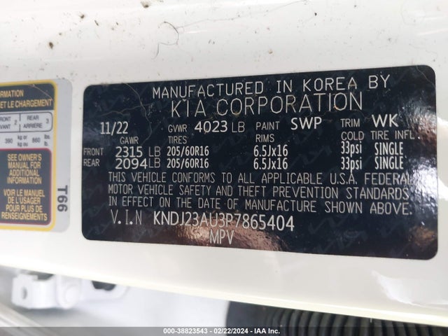 KIA SOUL LX 2023 KNDJ23AU3P7865404 Image 9
