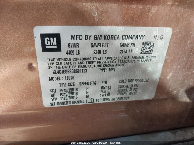 KL4CJESB8GB601123 Buick Encore