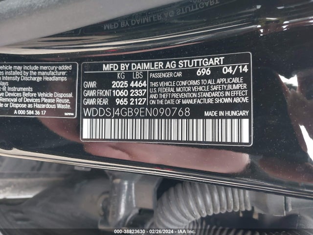 WDDSJ4GB9EN090768 Mercedes-Benz CLA 250 4MATIC