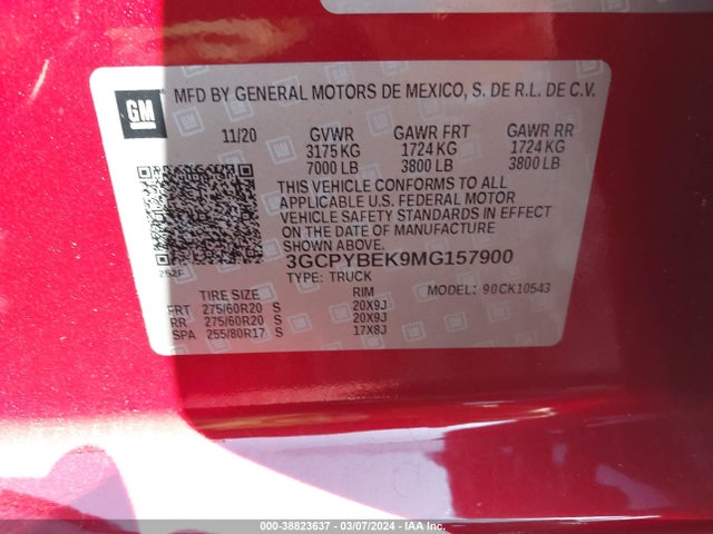 Chevrolet Silverado 1500 4wd  Short Bed Custom 2021 3GCPYBEK9MG157900 Image 9