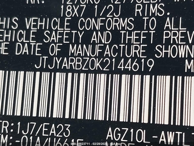 Lexus NX 300 2019 JTJYARBZ0K2144619 Image 9