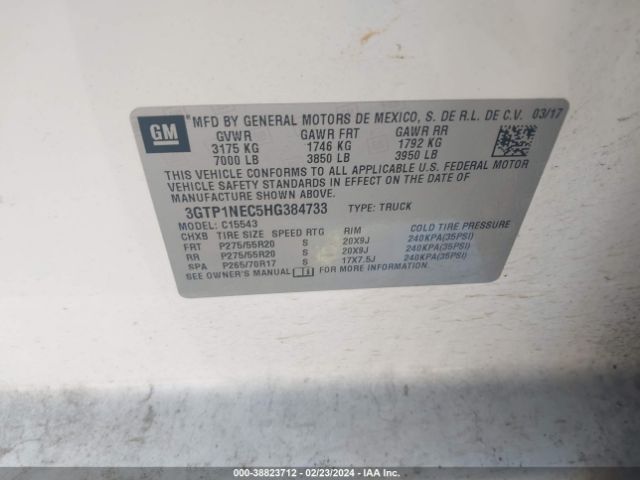 3GTP1NEC5HG384733 GMC Sierra 1500 Slt