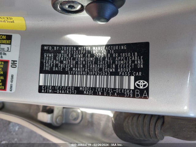 Toyota Corolla Se Special Edition 2017 5YFBURHE3HP625043 Image 9