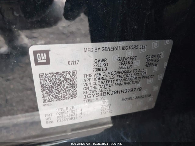 Cadillac Escalade Luxury 2017 1GYS4BKJ8HR379779 Image 9