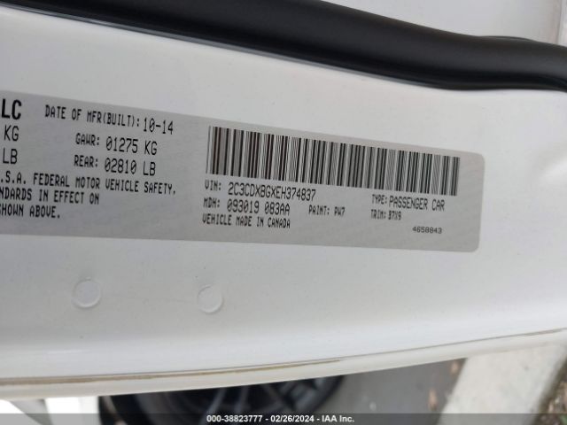 2C3CDXBGXEH374837 Dodge Charger Se