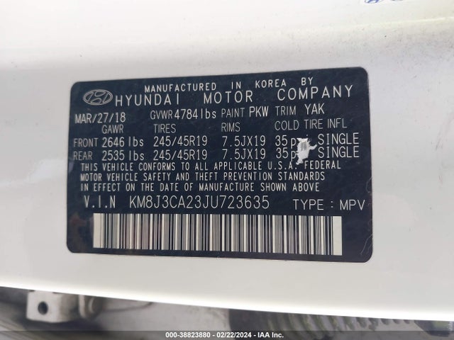 Hyundai Tucson Value 2018 KM8J3CA23JU723635 Image 9