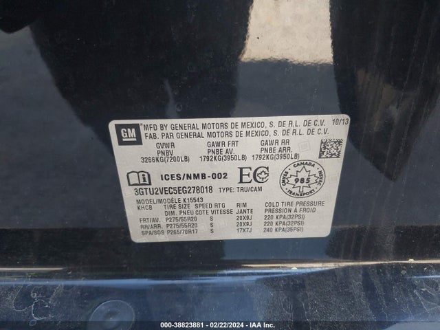 GMC Sierra 1500 Slt 2014 3GTU2VEC5EG278018 Image 9