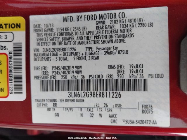 3LN6L2G98ER811226 Lincoln MKZ
