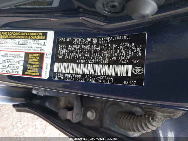 Toyota CAMRY LE 2015 4T1BF1FKXFU921435 Image 9