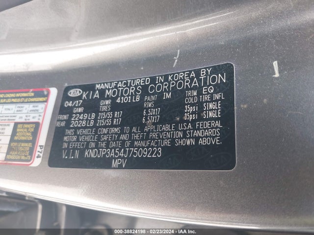 KIA SOUL + 2018 KNDJP3A54J7509223 Image 9