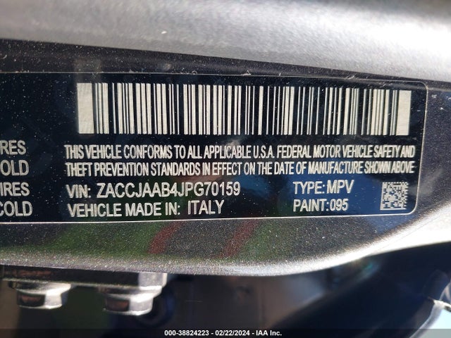 ZACCJAAB4JPG70159 Jeep Renegade Sport Fwd