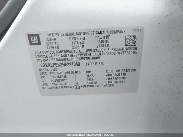 GMC Terrain Slt 2017 2GKALPEK3H6321049 Image 9