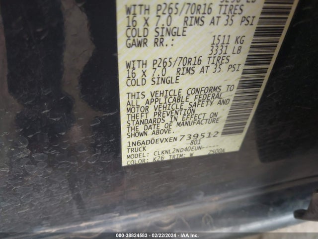 Nissan Frontier Sv 2014 1N6AD0EVXEN739512 Image 9