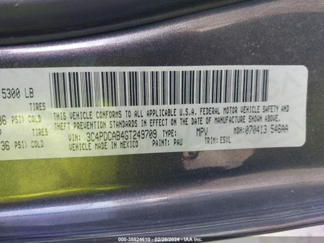 3C4PDCAB4GT249709 Dodge JOURNEY SE