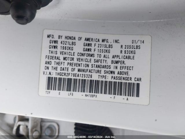 1HGCR2F79EA125326 Honda ACCORD EX