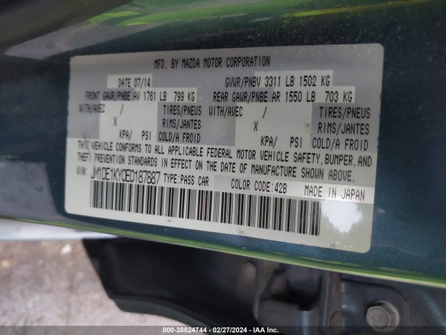 Mazda Mazda2 Sport 2014 JM1DE1KY0E0187887 Image 9